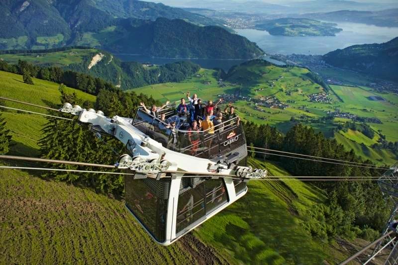 Up to MT. Stanserhorn with the CabriO® cable car